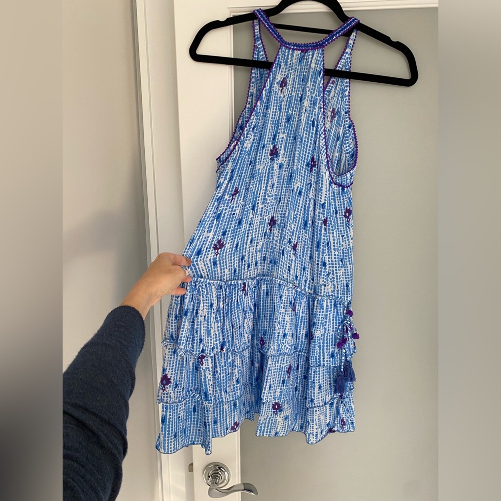 Poupette Blue & Purple Racerback Summer Dress Small - Picture 3 of 4